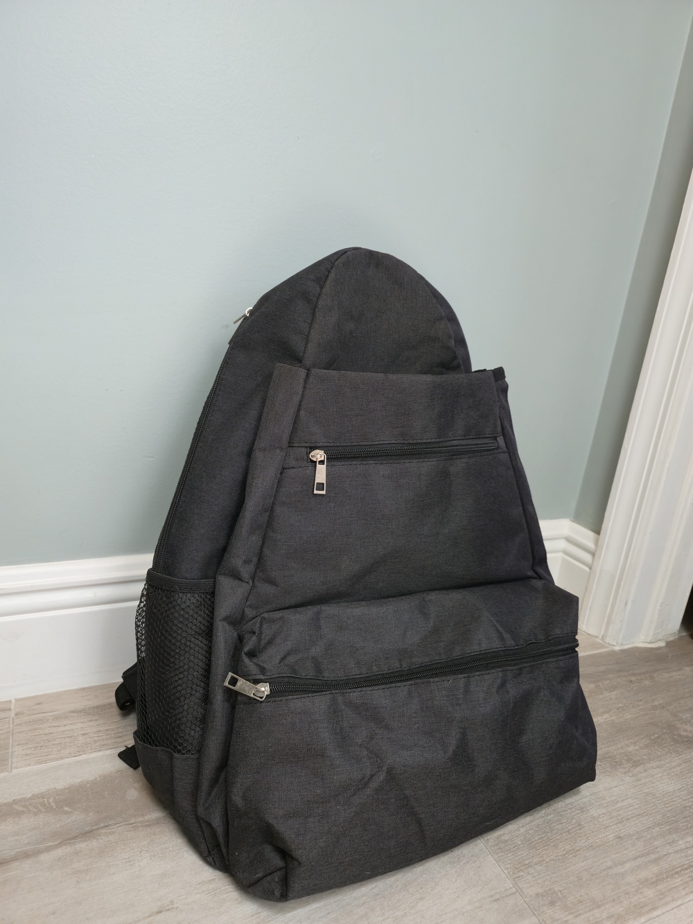 Grey Tennis Bag With Many Zippers